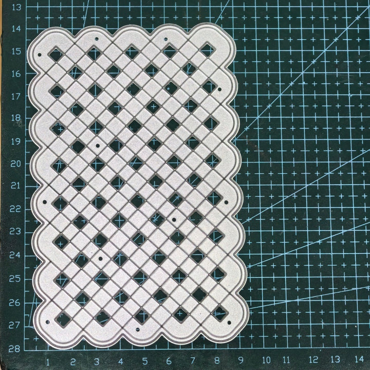 Kokorosa Metal Cutting Dies with Basket Weave Background Board