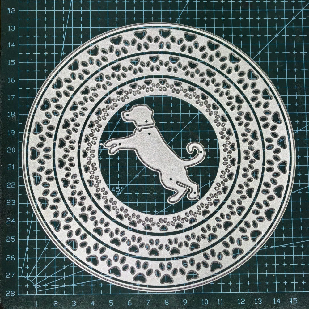 Kokorosa Metal Cutting Dies with Dog Footprint Circles Frame
