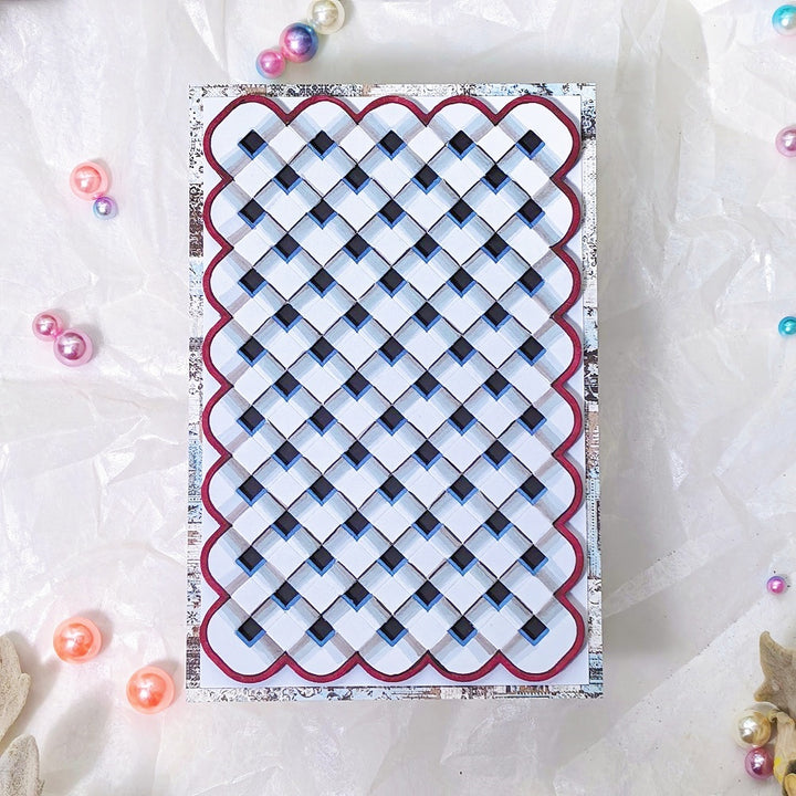 Kokorosa Metal Cutting Dies with Basket Weave Background Board