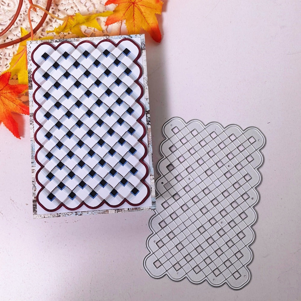 Kokorosa Metal Cutting Dies with Basket Weave Background Board