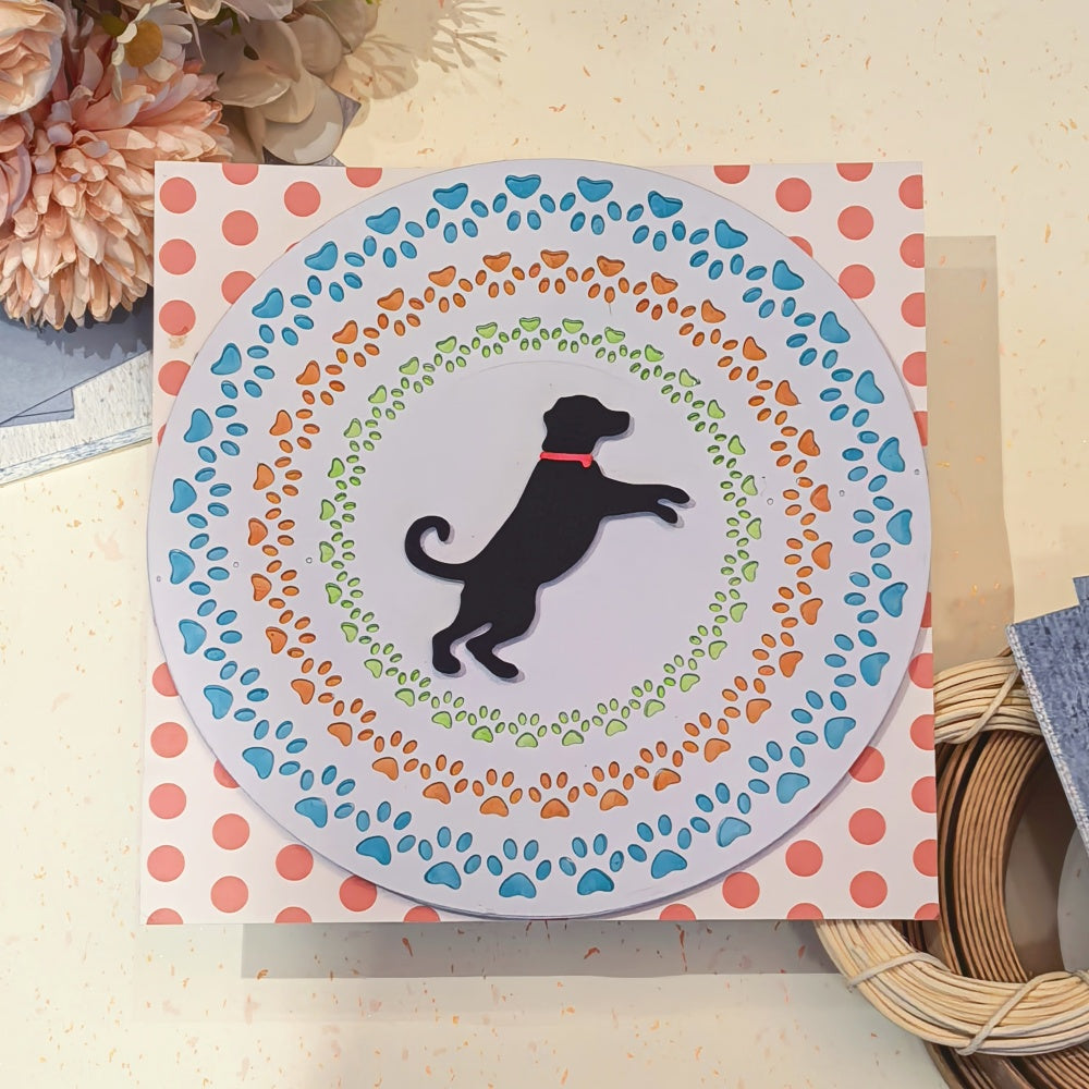 Kokorosa Metal Cutting Dies with Dog Footprint Circles Frame