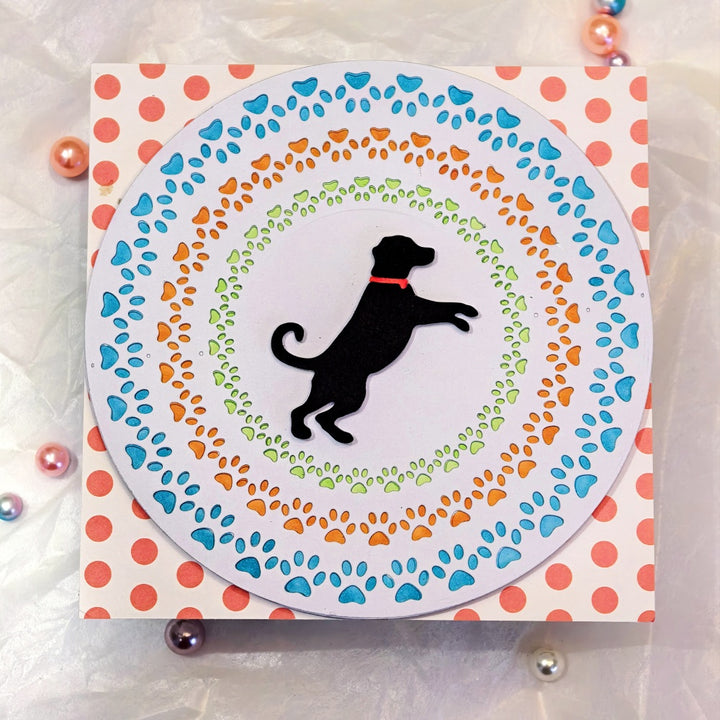 Kokorosa Metal Cutting Dies with Dog Footprint Circles Frame