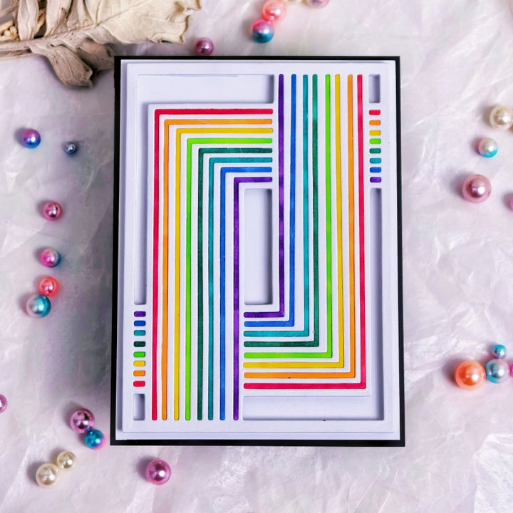 Kokorosa Metal Cutting Dies with Geometric Frame Background Board