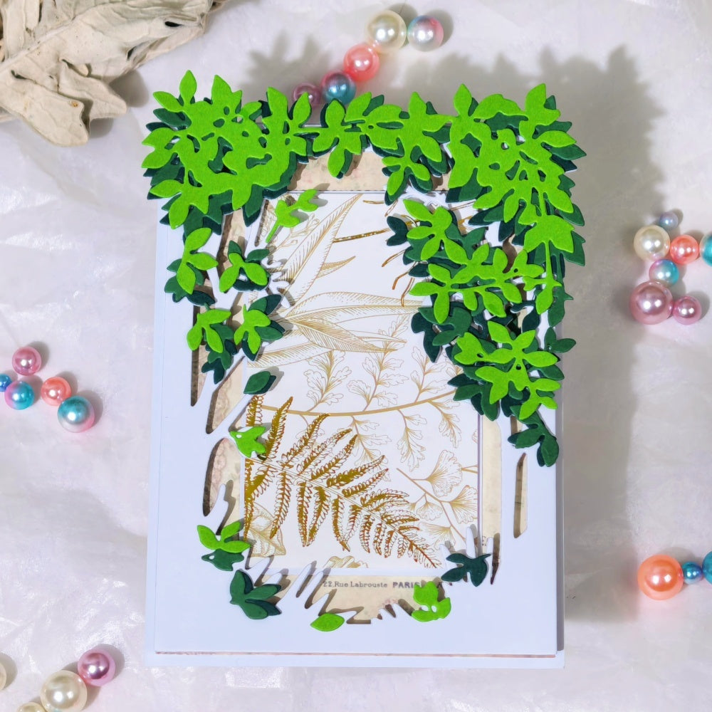 Kokorosa Metal Cutting Dies with Grass and Leaves Background Board
