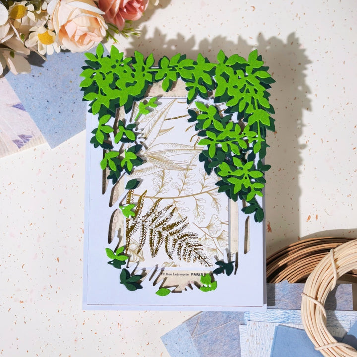 Kokorosa Metal Cutting Dies with Grass and Leaves Background Board