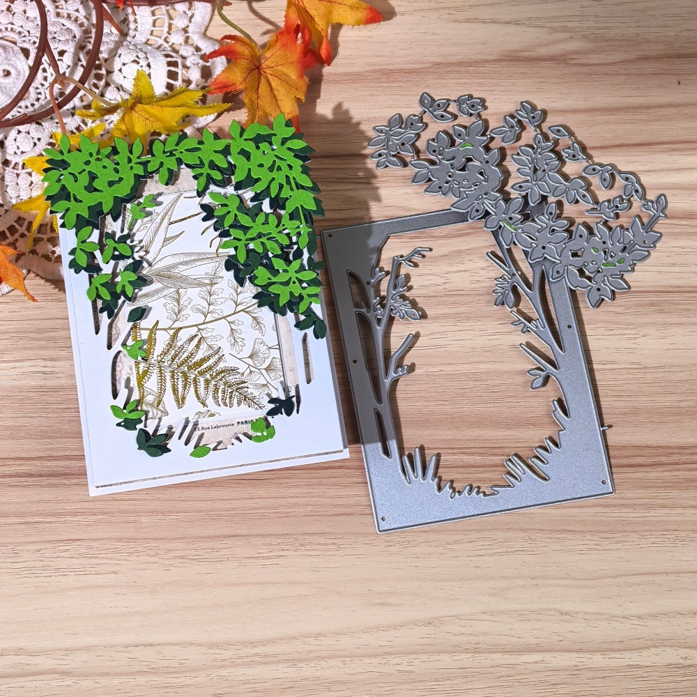 Kokorosa Metal Cutting Dies with Grass and Leaves Background Board