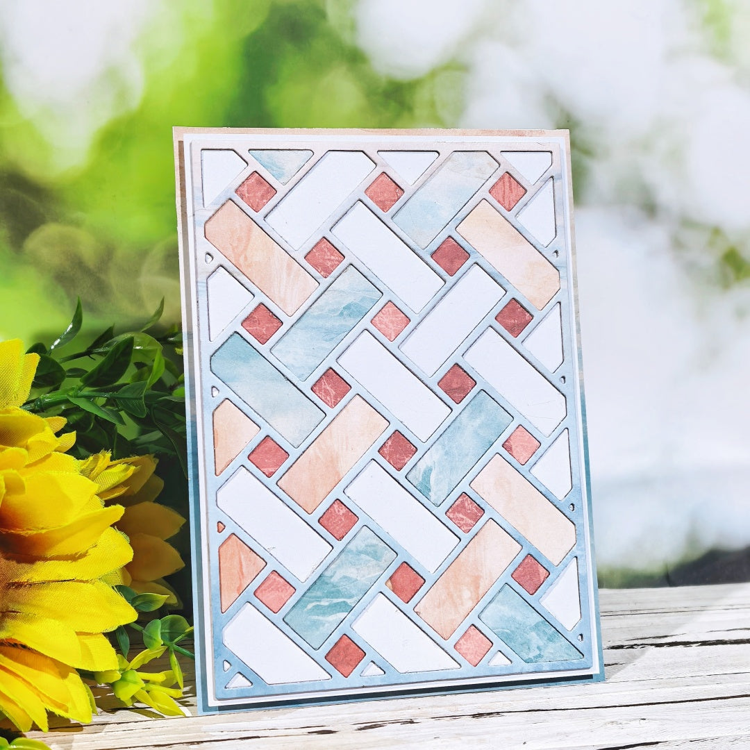 Kokorosa Metal Cutting Dies with Weave Pattern Background Board