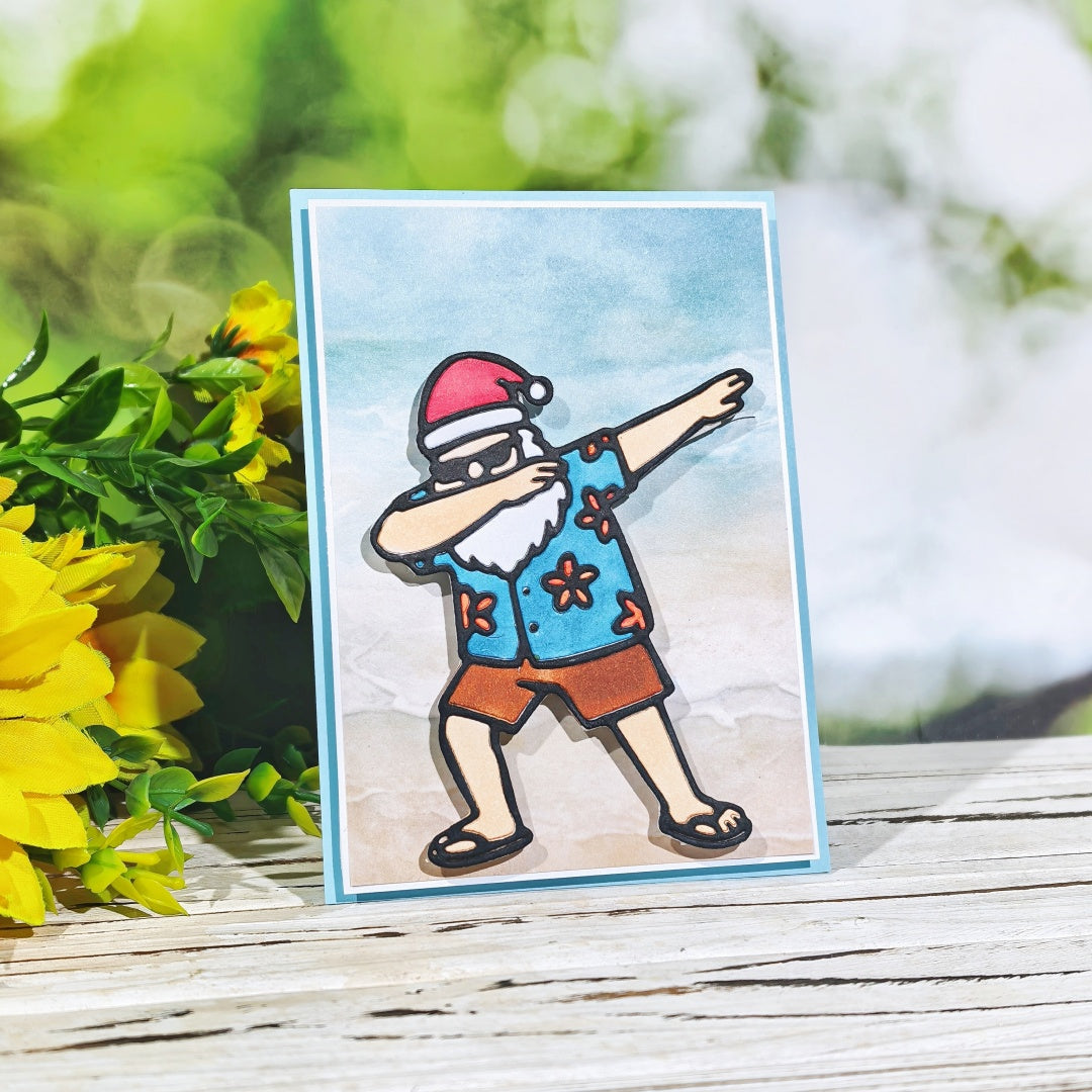 Kokorosa Metal Cutting Dies with Hawaiian Dabbing Santa