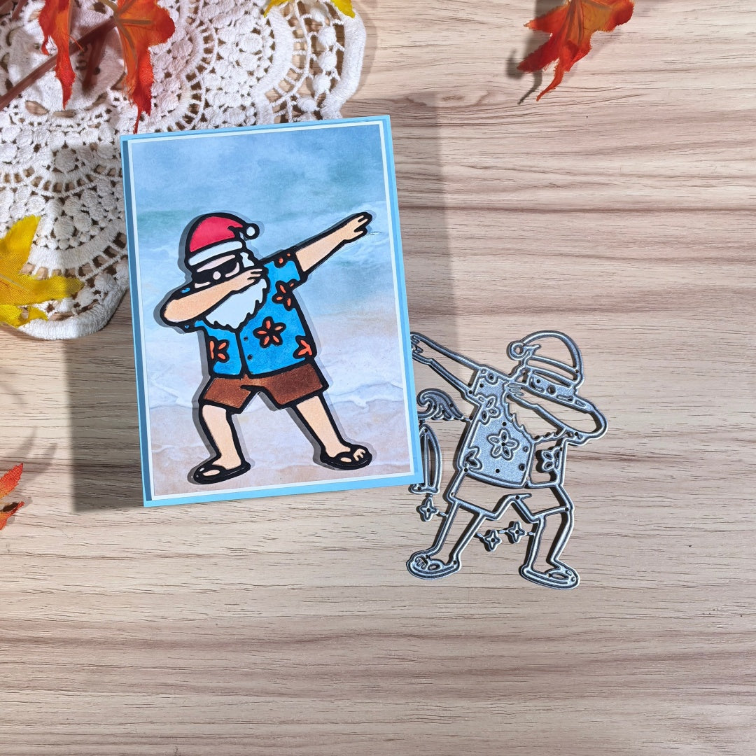 Kokorosa Metal Cutting Dies with Hawaiian Dabbing Santa