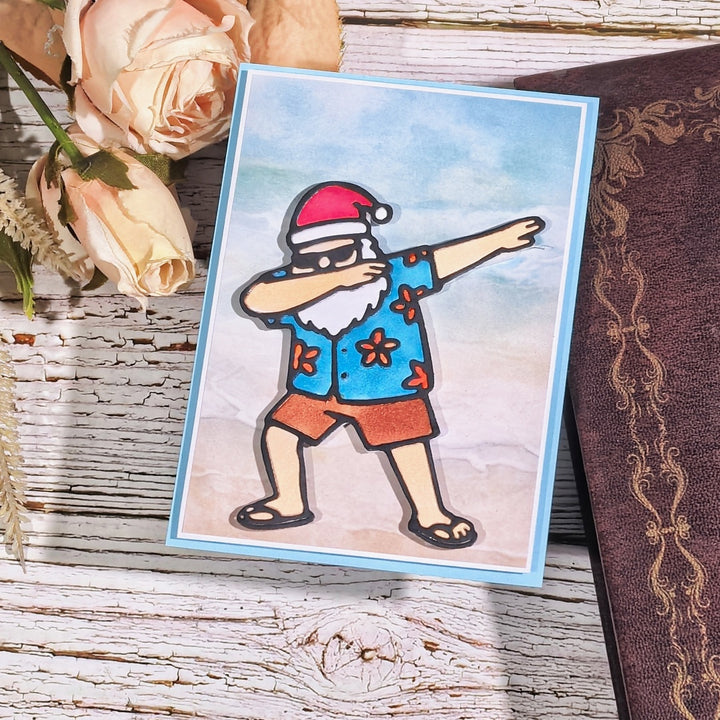 Kokorosa Metal Cutting Dies with Hawaiian Dabbing Santa