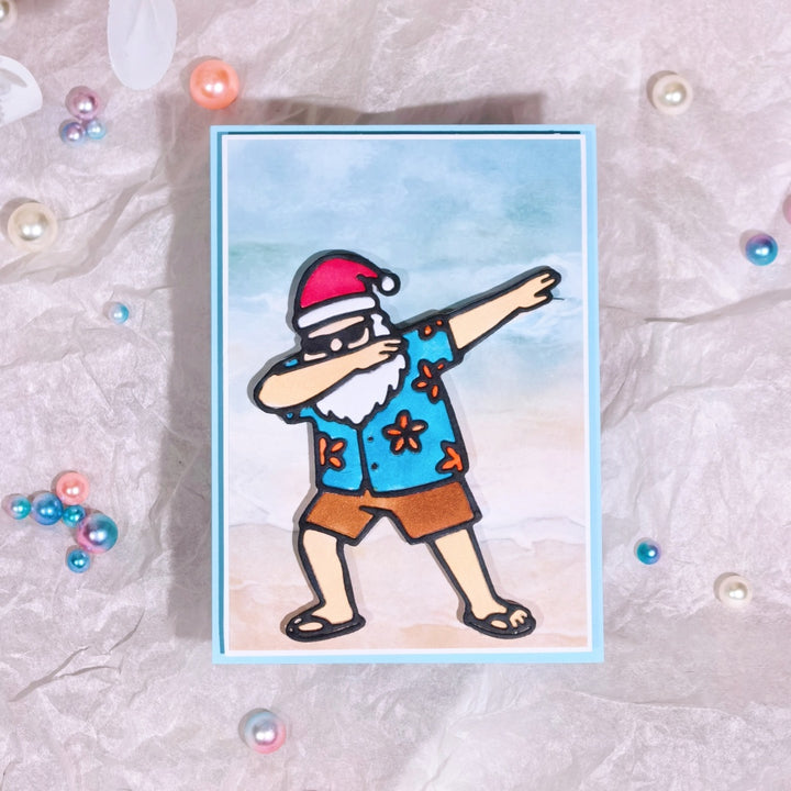 Kokorosa Metal Cutting Dies with Hawaiian Dabbing Santa