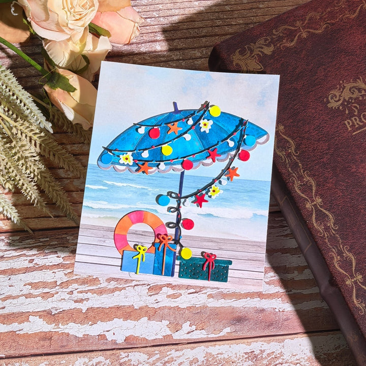 Kokorosa Metal Cutting Dies with Beach Umbrella and Gift Box