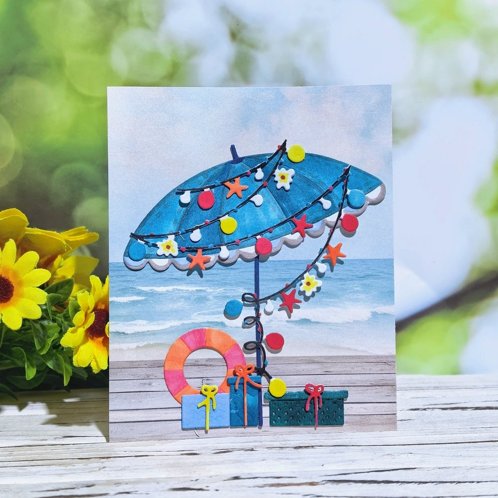 Kokorosa Metal Cutting Dies with Beach Umbrella and Gift Box