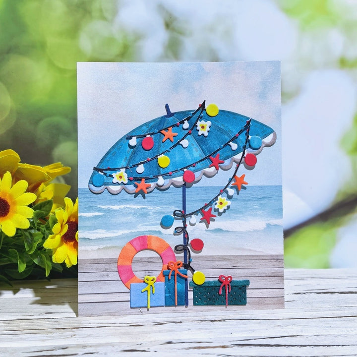 Kokorosa Metal Cutting Dies with Beach Umbrella and Gift Box