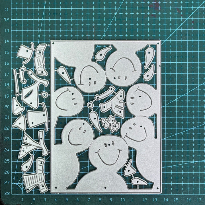 Kokorosa Metal Cutting Dies with Snowman Background Board