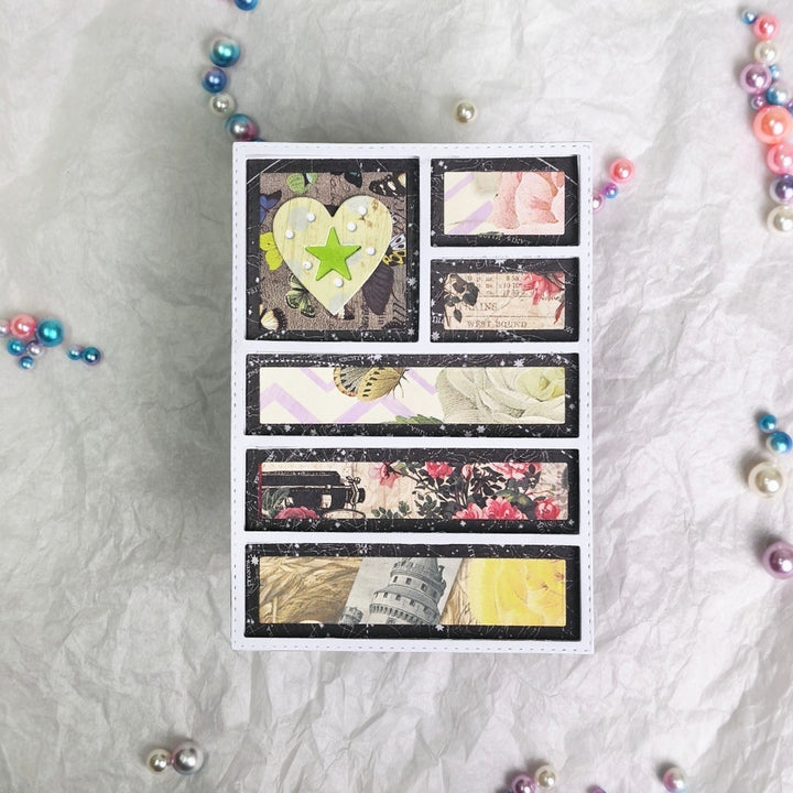 Kokorosa Metal Cutting Dies with Line and Heart Background Board