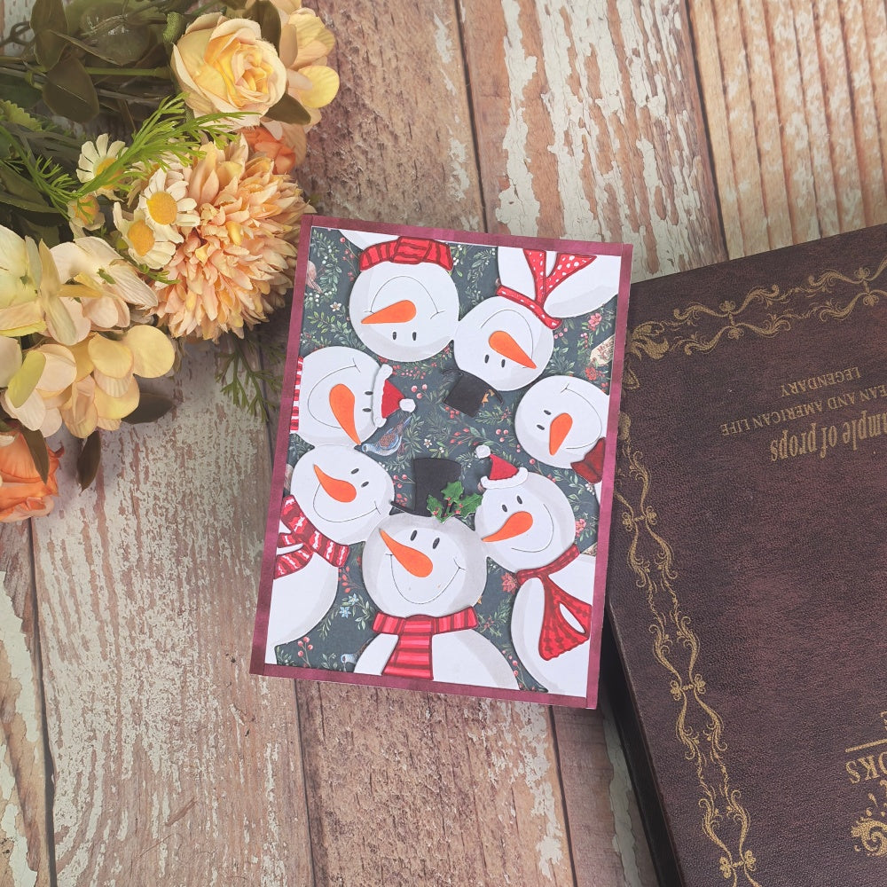Kokorosa Metal Cutting Dies with Snowman Background Board