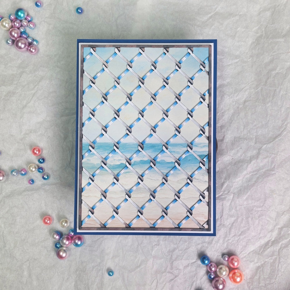 Kokorosa Metal Cutting Dies with Diagonal Weaving Background Board