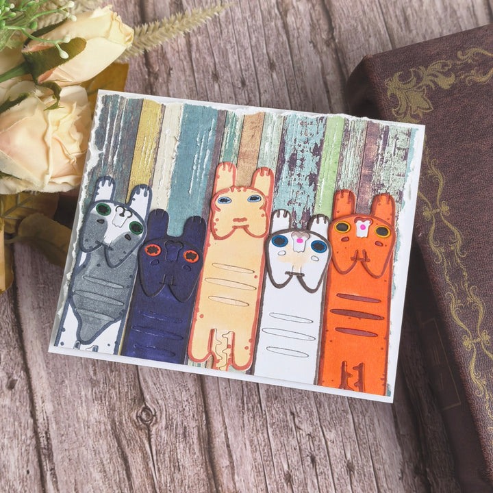 Kokorosa Metal Cutting Dies with Funny Cat Bookmark