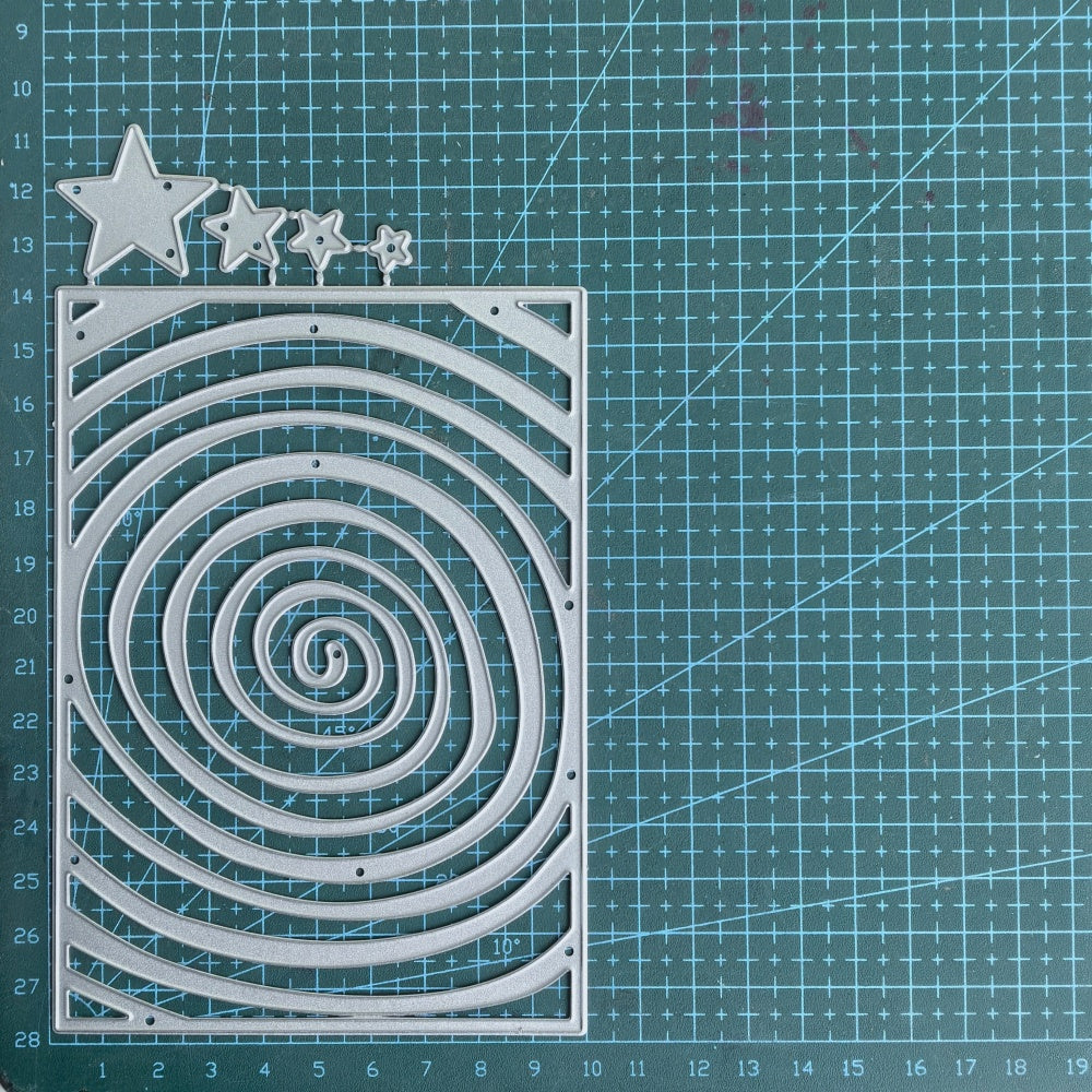 Kokorosa Metal Cutting Dies with Spiral Pattern Background Board