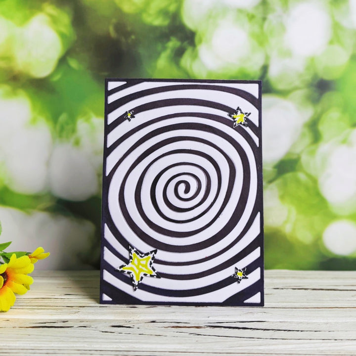 Kokorosa Metal Cutting Dies with Spiral Pattern Background Board