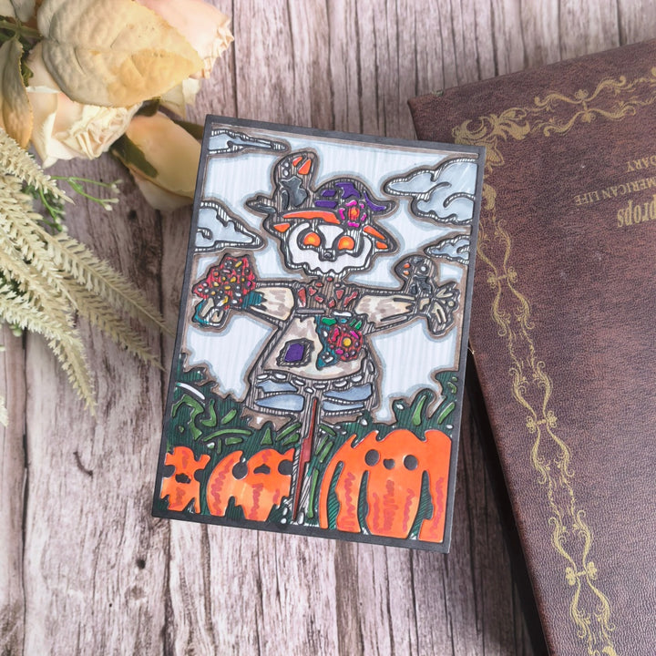Kokorosa Metal Cutting Dies with Scarecrow in the Pumpkin Patch