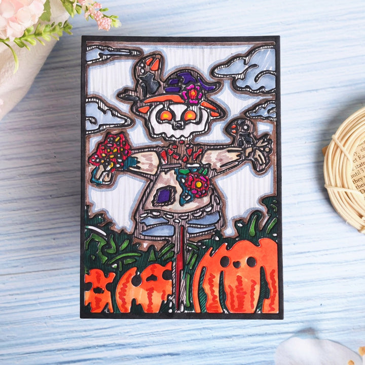 Kokorosa Metal Cutting Dies with Scarecrow in the Pumpkin Patch