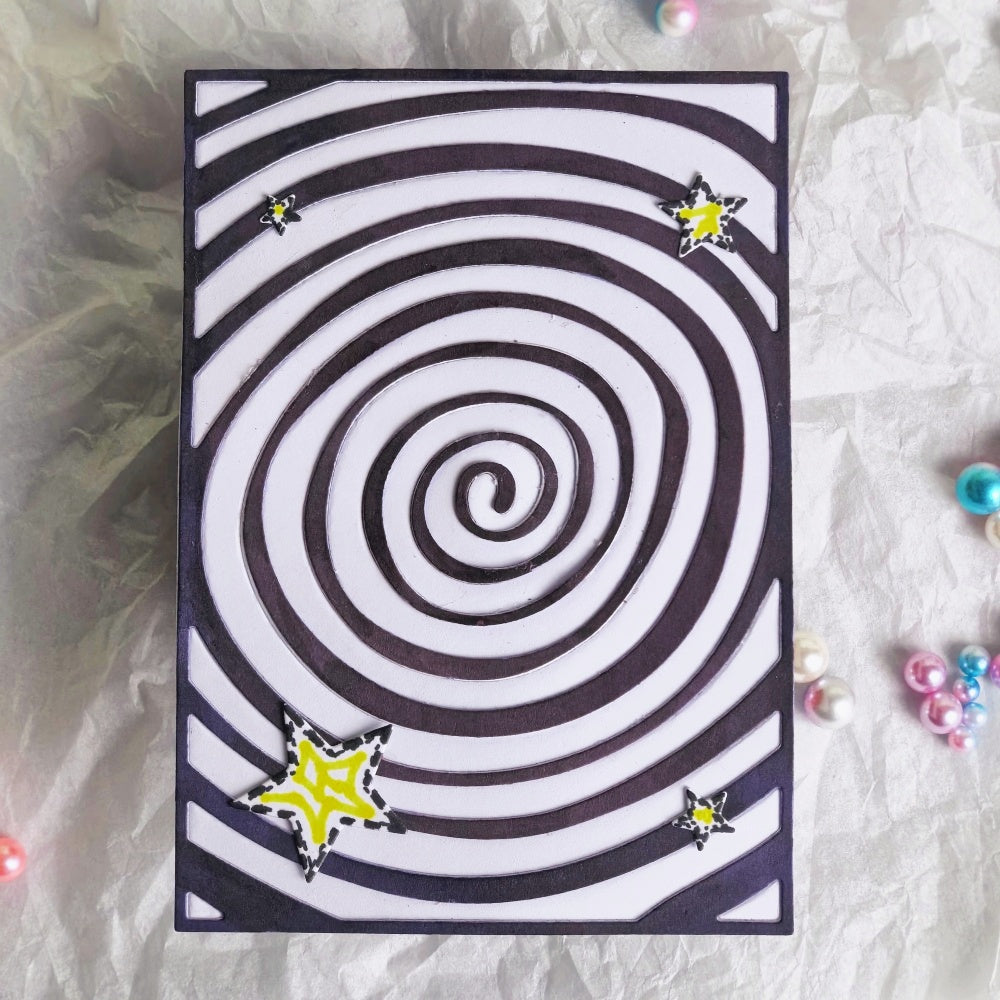 Kokorosa Metal Cutting Dies with Spiral Pattern Background Board