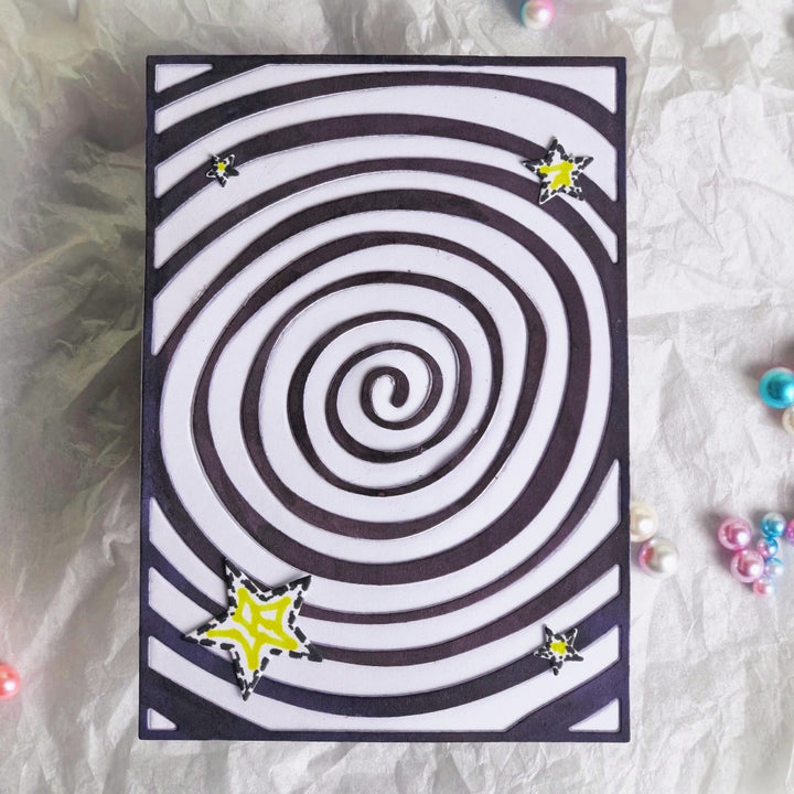 Kokorosa Metal Cutting Dies with Spiral Pattern Background Board
