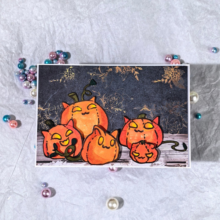 Kokorosa Metal Cutting Dies with Cat Pumpkins