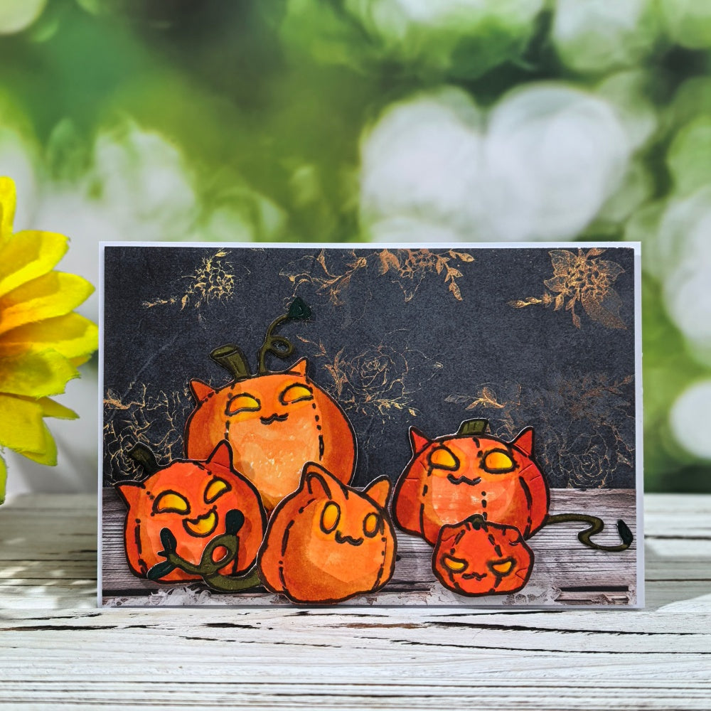 Kokorosa Metal Cutting Dies with Cat Pumpkins