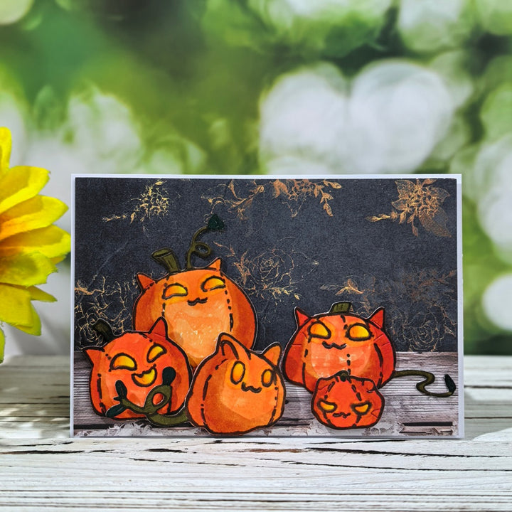 Kokorosa Metal Cutting Dies with Cat Pumpkins
