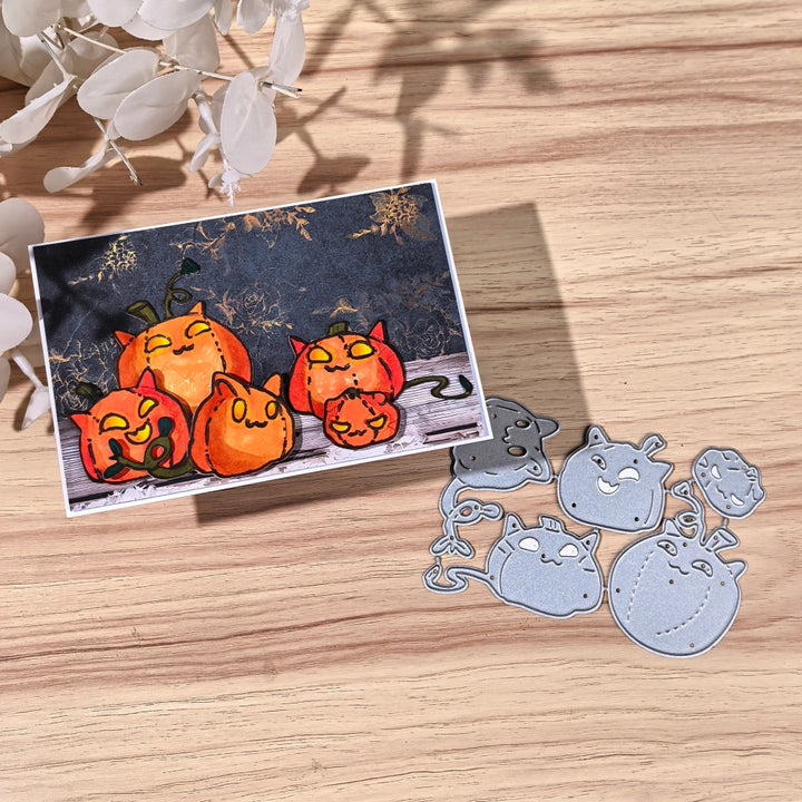 Kokorosa Metal Cutting Dies with Cat Pumpkins