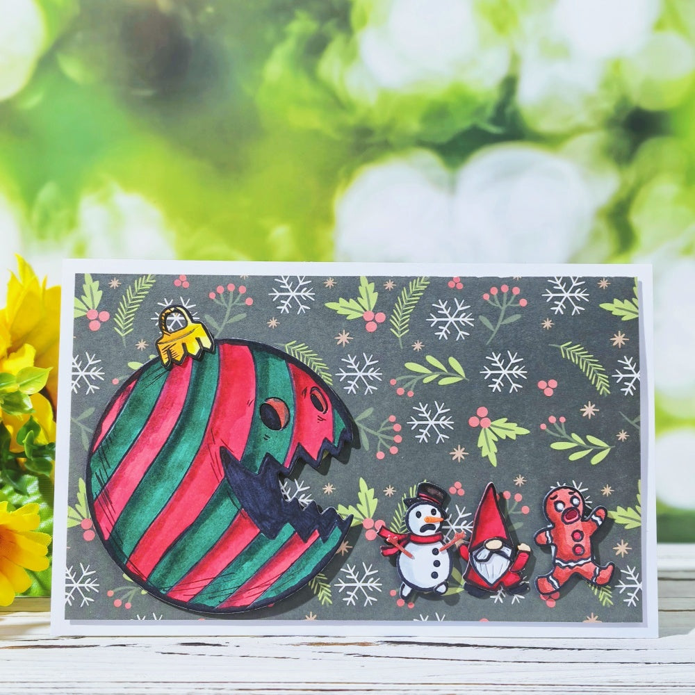 Kokorosa Metal Cutting Dies with Chasing Christmas Ball