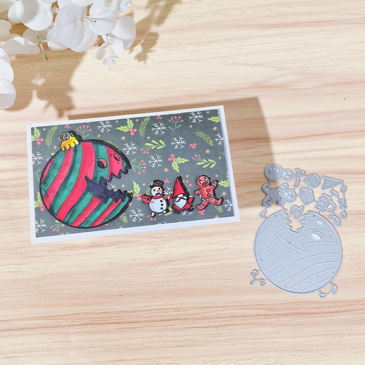 Kokorosa Metal Cutting Dies with Chasing Christmas Ball