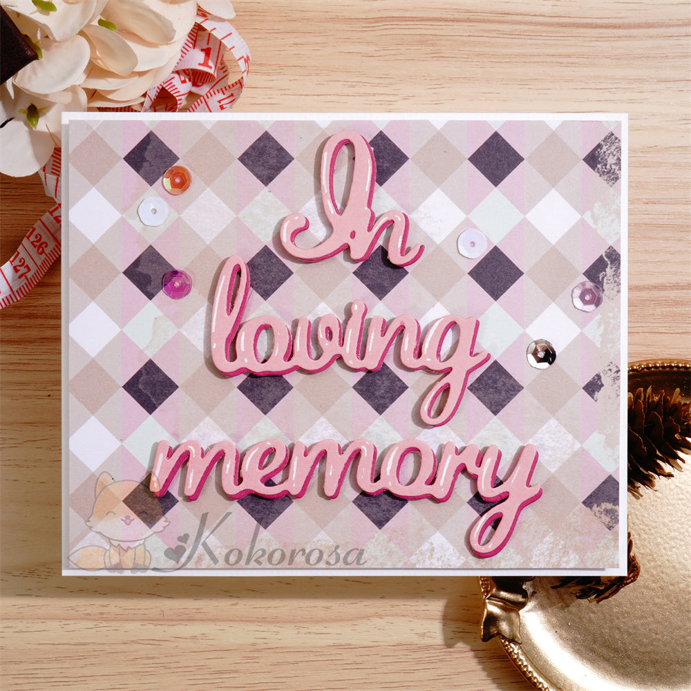 Kokorosa Metal Cutting Dies with In Loving Memory Word