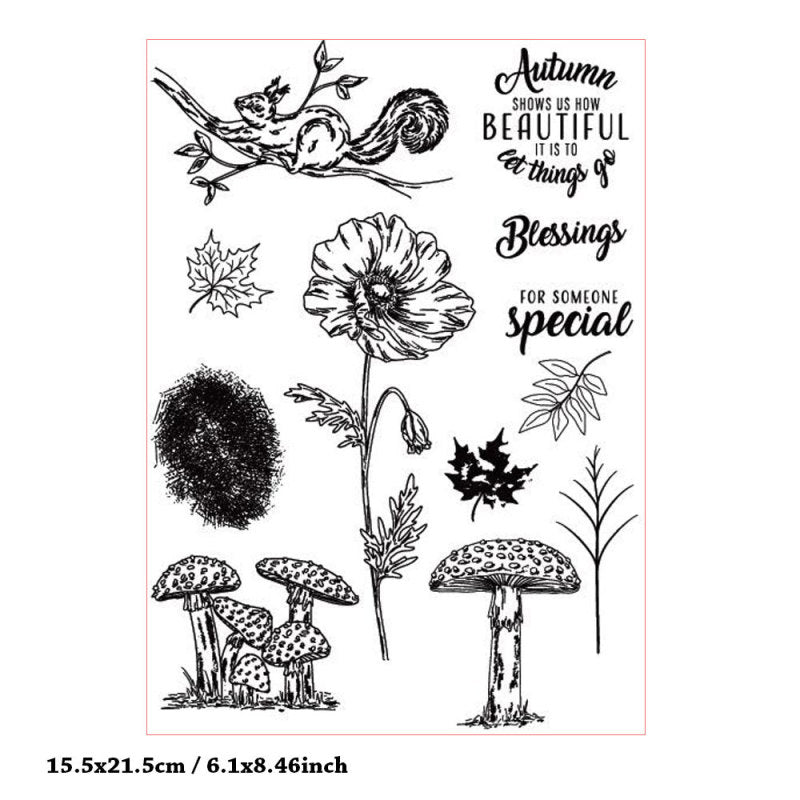 Kokorosa Autumn Plants Clear Stamps