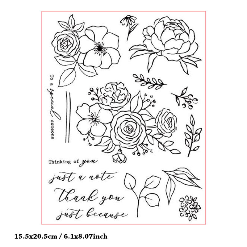 Kokorosa Blooming Flower Set and Word Clear Stamps