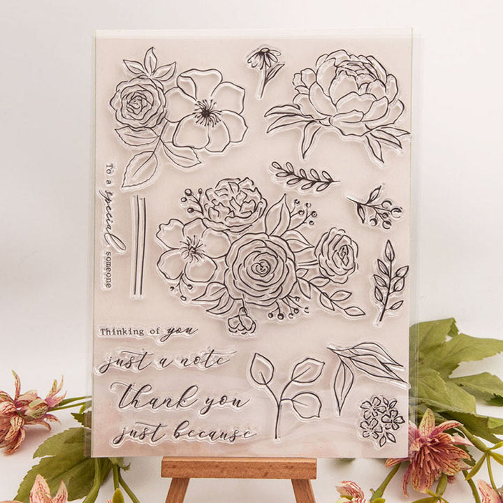 Kokorosa Blooming Flower Set and Word Clear Stamps