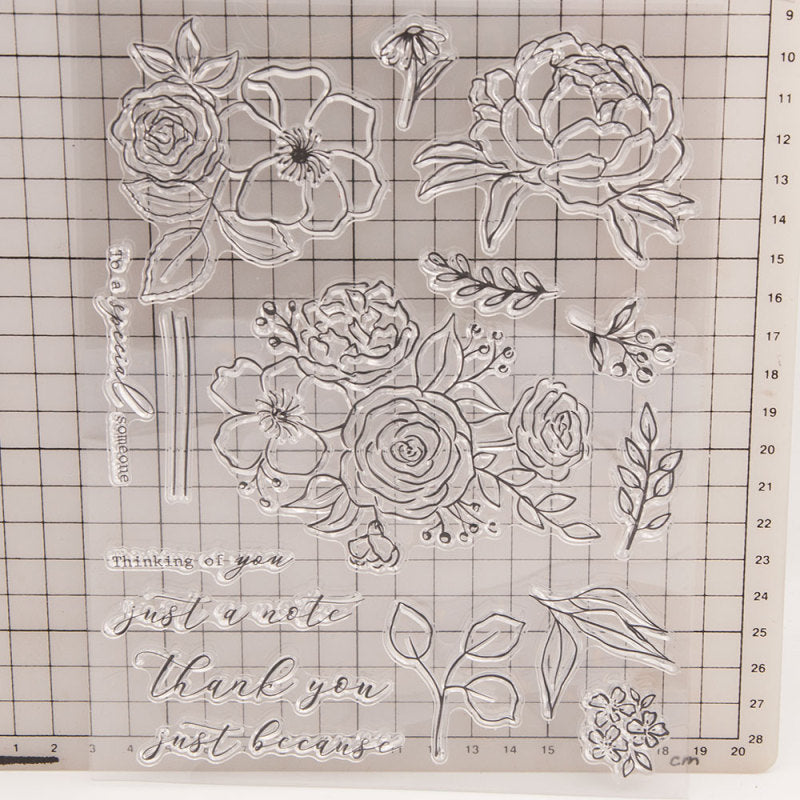 Kokorosa Blooming Flower Set and Word Clear Stamps