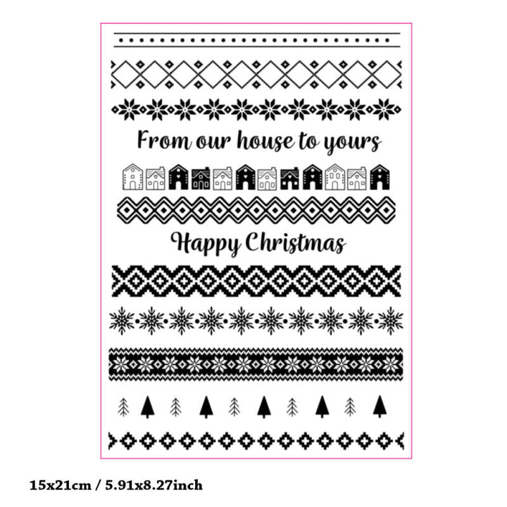 Kokorosa Christmas Style Border Clear Stamps