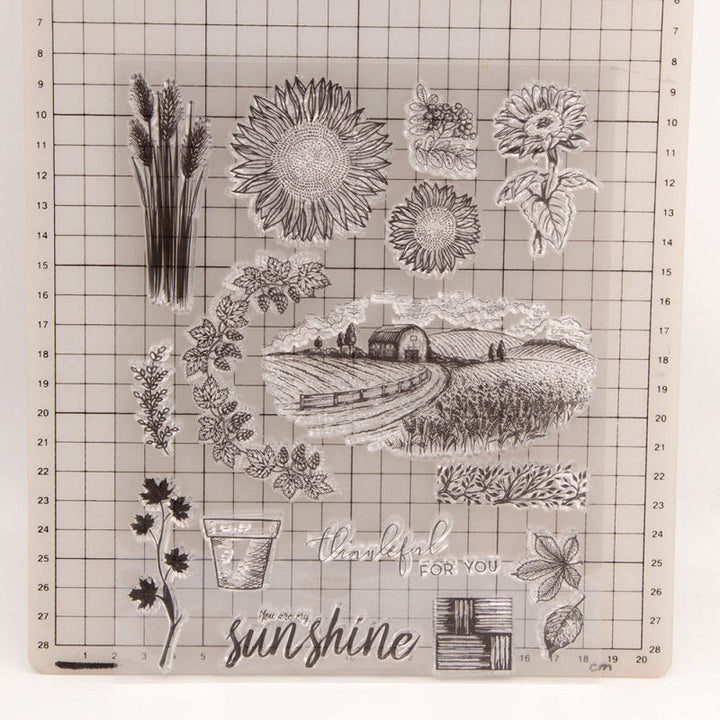 Kokorosa Countryside and Sunflower Clear Stamps