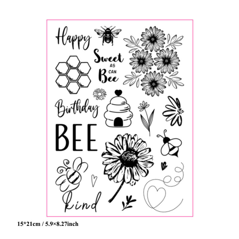 Kokorosa Honeycomb and Daisies Clear Stamps