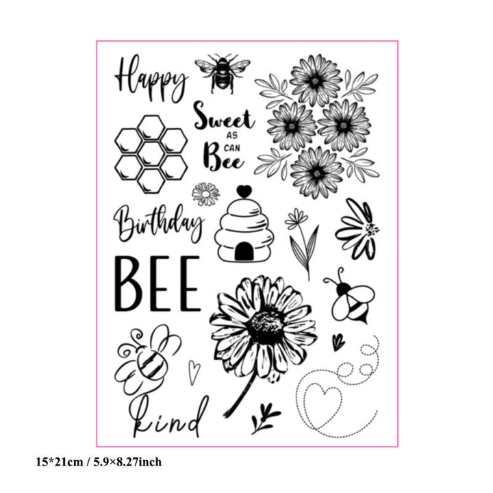 Kokorosa Honeycomb and Daisies Clear Stamps