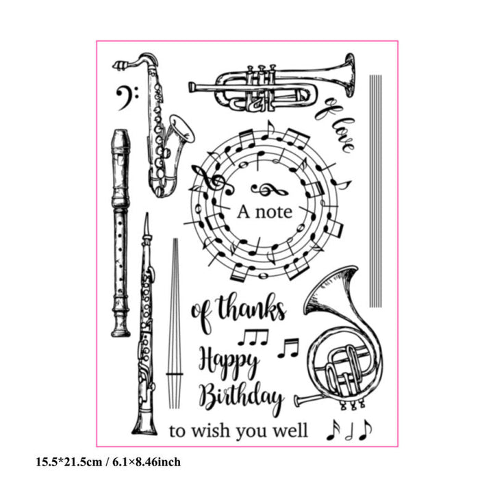 Kokorosa Musical Instrument Clear Stamps