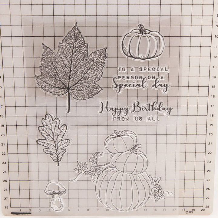 Kokorosa Pumpkin and Maple Leaf Clear Stamps