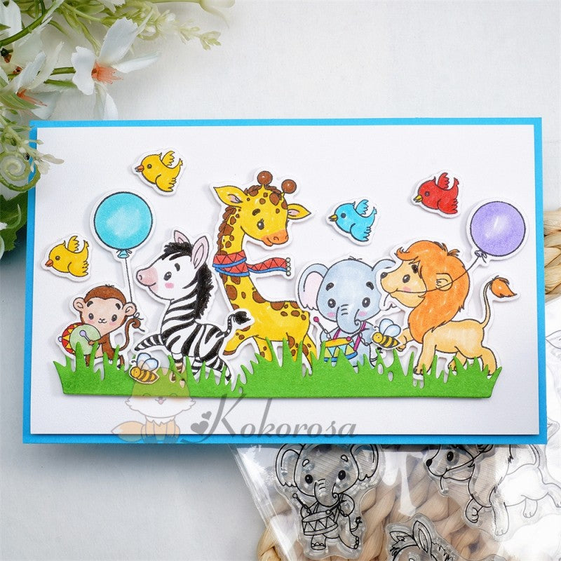 Kokorosa Animals Party Dies with Stamps Set
