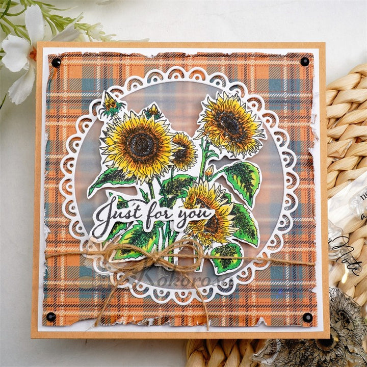 Kokorosa Blooming Sunflower Clear Stamps