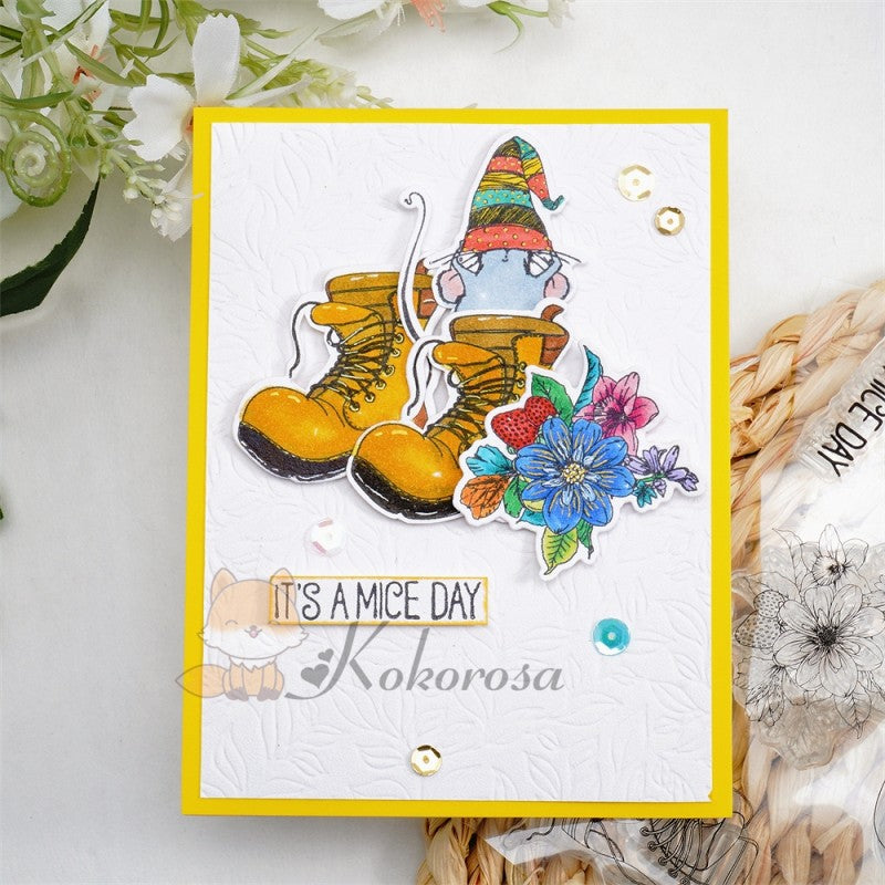 Kokorosa Cute Mouse Dies with Stamps Set