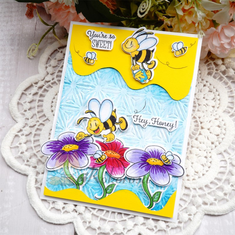 Kokorosa Flower and Bee Dies with Stamps Set